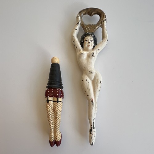 Antique bottle opener and - bottle,