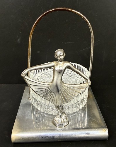 Antique art deco chrome plates - chrome,