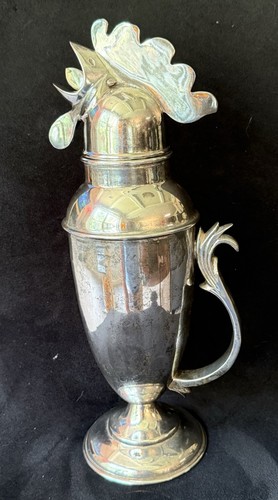 Silver plated rooster cocktail - rooster,