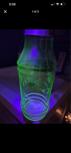 Vintage uranium glass cocktail - glass,