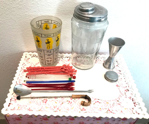 Vintage cocktail set art - set,